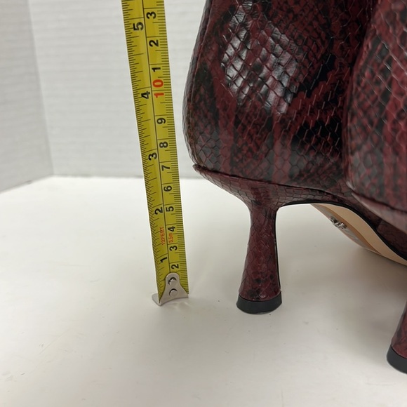 Sam Edelman ‘SAMIRA’ Snakeskin Print Leather Mid Calf Kitten Heeled Boots Size 5 - Picture 8 of 9